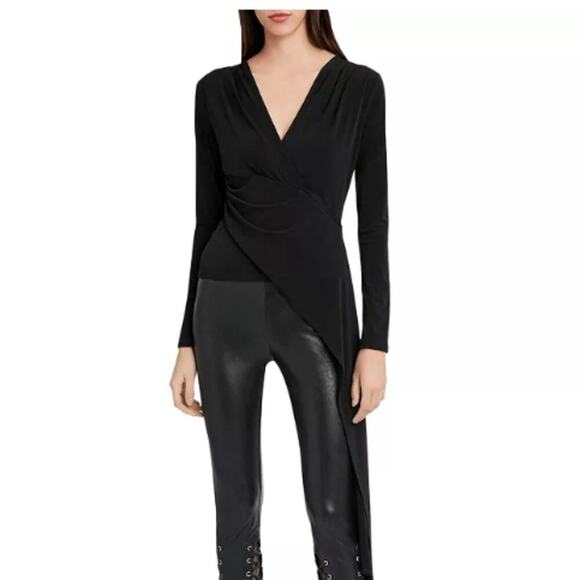 BCBGMAXAZRIA Asymmetrical Top Black Small - Picture 2 of 7